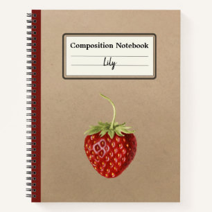 Carnet Composition personnalisée de fraise vintage