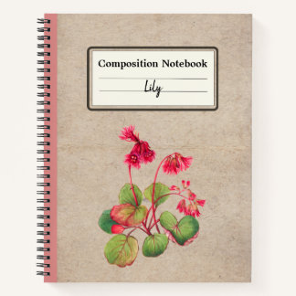 Carnet Composition personnalisée de la fleur de galax à f