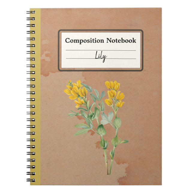 Carnet Composition personnalisée de la fleur de Goldenpea (Devant)