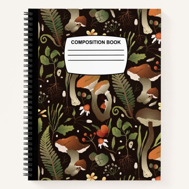 Carnet Composition spirale des champignons (Devant)