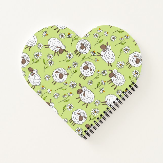 Carnet Compter les moutons sur du vert miel (Dos)