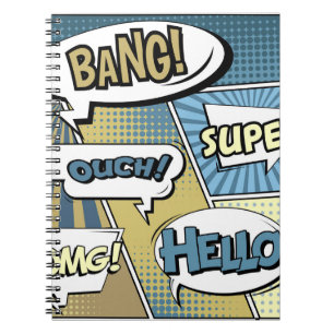 Carnet concept créatif Abstrait comic pop art style blan