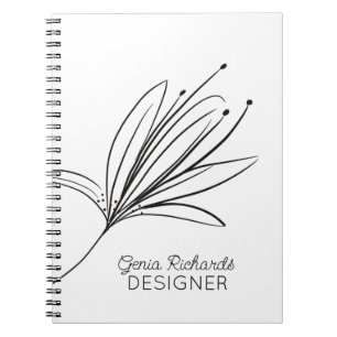 Carnet Concepteur de fleurs de lys botaniques minimaliste
