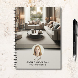 Carnet Concepteur d'intérieur Monogramme personnalisé Pro