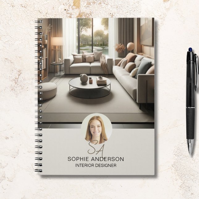 Carnet Concepteur d'intérieur personnalisé Monogramme pro (Create your own branded notebook.)