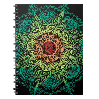 Carnet Conception au néon de mandala