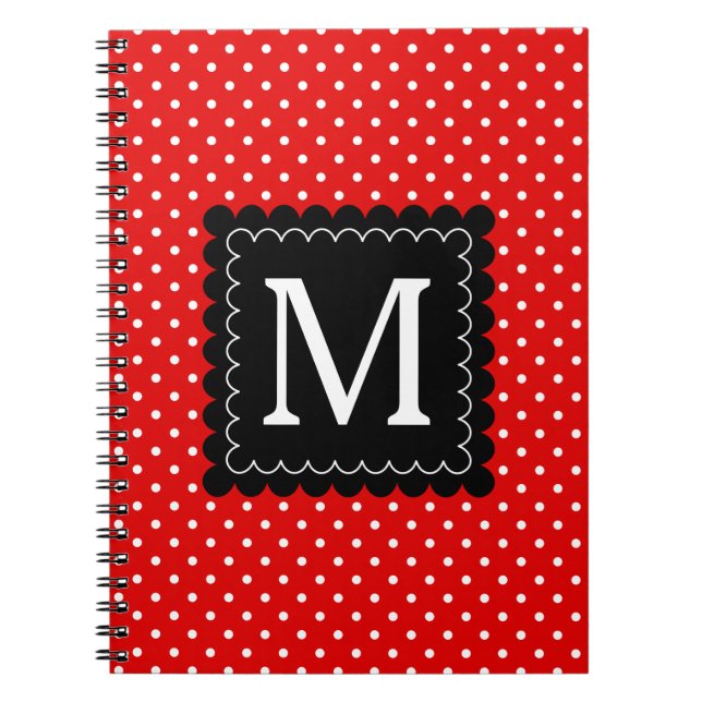 Carnet Conception blanche rouge de monogramme de noir de (Devant)