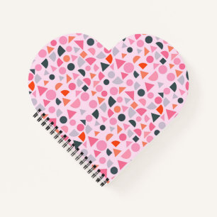 Carnet Conception d'amour géométrique en crème, rose et m