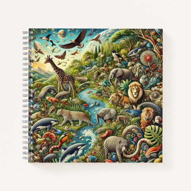 Carnet Conception d'animaux divers et d'écosystème luxuri (Devant)