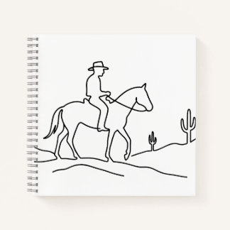 Carnet Conception d'art en ligne continue de cavalier sol