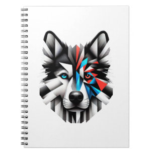 Carnet Conception d'art moderne de visage de Husky géomét
