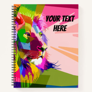 Carnet Conception d'art pop prismatique coloré de lion-62