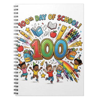 Carnet Conception de célébration colorée du 100e jour d'é