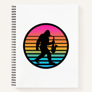 Carnet Conception de coucher de soleil rétro au saxophone