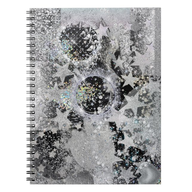 Carnet Conception de la Glitterie Argent sur Carnet/Journ (Devant)