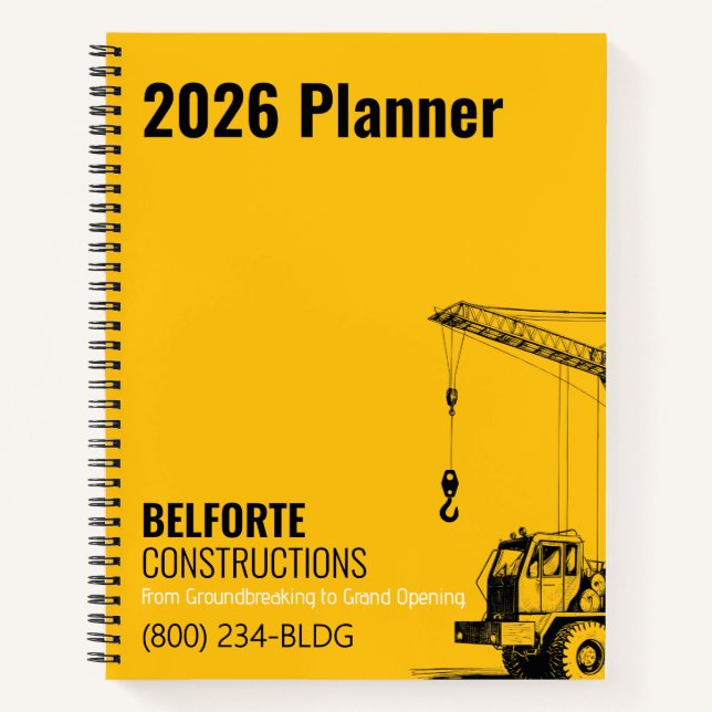 Carnet Conception de la société de construction, de la gr (Devant)