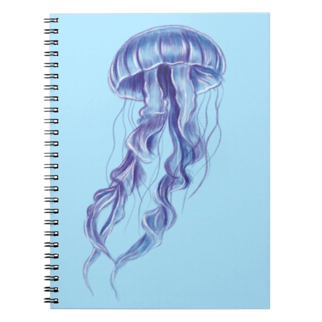 Carnet Conception de l'illustration de la méduse violette (Devant)