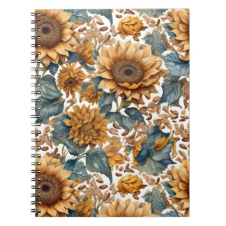 Carnet Conception de motif de tournesols dansants