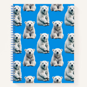 Carnet Conception de motif d'ours polaire bleu 