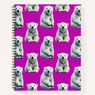 Carnet Conception de motif d'ours polaire violet 