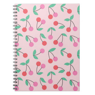 Carnet Conception de motif transparent de cerise mignonne