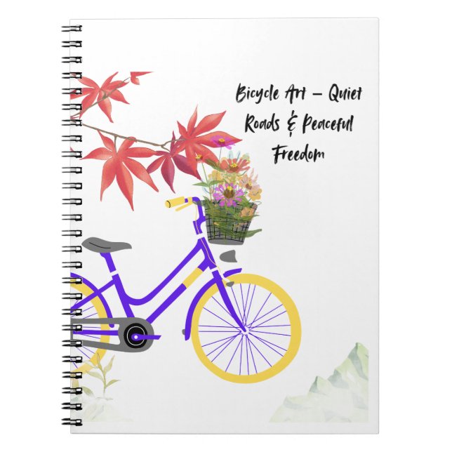 Carnet Conception de motivation de bicyclette florale (Devant)