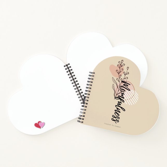 Carnet Conception de nom de script floral Boho Momfulness (Intérieur)