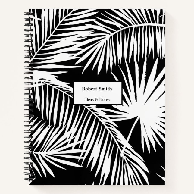 Carnet Conception de palmiers noirs et blancs (Devant)