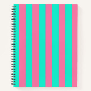 Carnet Conception de rayures vert menthe rose