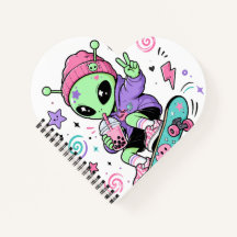 Conception de thé à bulles Alien Skater Kawaii