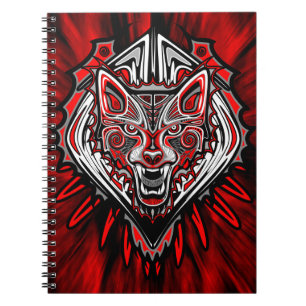 Carnet Conception de totem tribal Haida de loup