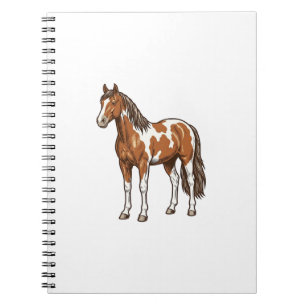 Carnet Conception de vecteur de cheval Pinto gravé antiqu