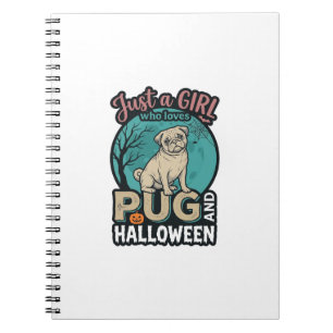 Carnet Conception de vecteur vintage de fille de pug Hall