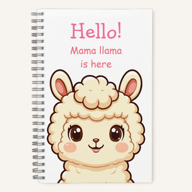 Carnet Conception d'illustration de lama mignon (Recto)