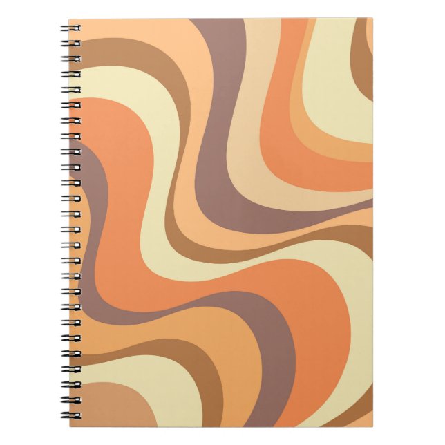 Carnet Conception d'ondes rétrogrades modernes multicolor (Devant)