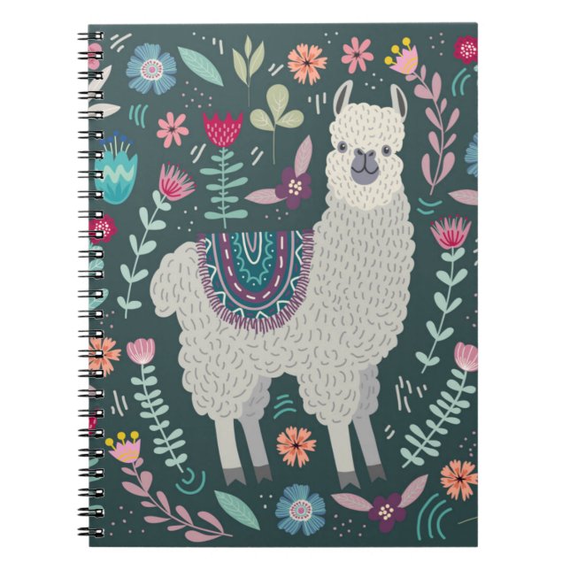 Carnet Conception florale de lama mignon (Devant)
