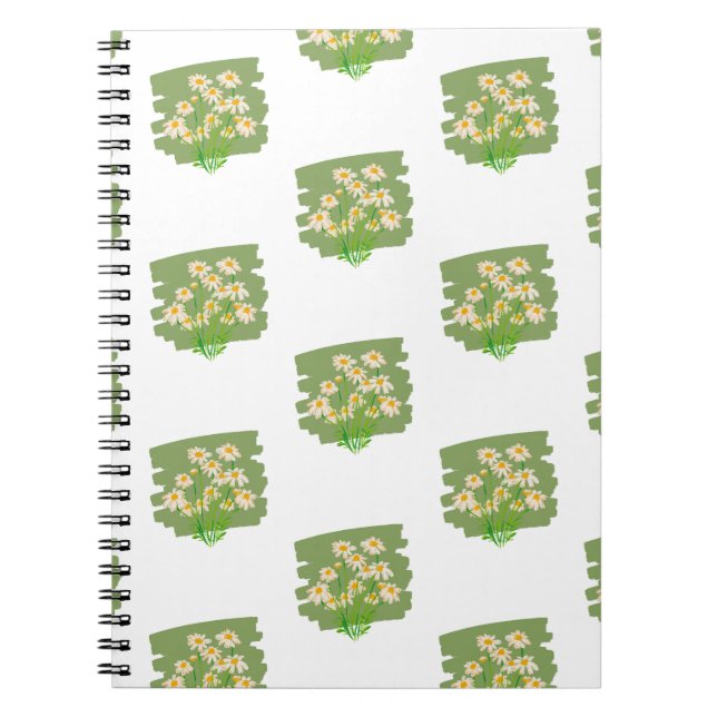 Carnet Conception Florale Rustique sur Fond Vert (Devant)
