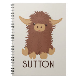 Carnet Conception personnalisée de vache Highland mignonn
