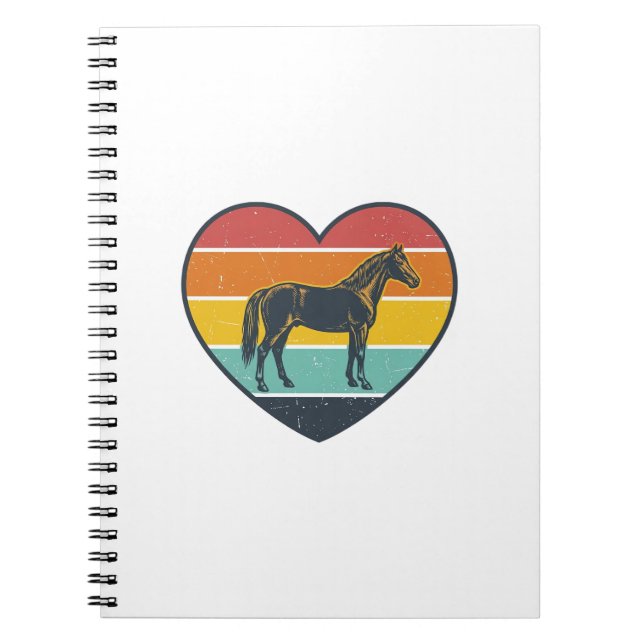 Carnet Conception vectorielle de cheval de cœur de couche (Devant)