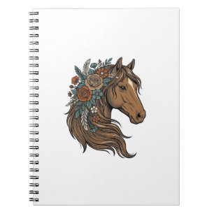 Carnet Conception vectorielle de tête de cheval floral vi
