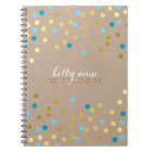 CONFETTI GLAMOROUS mignon tache or turquoise kraft