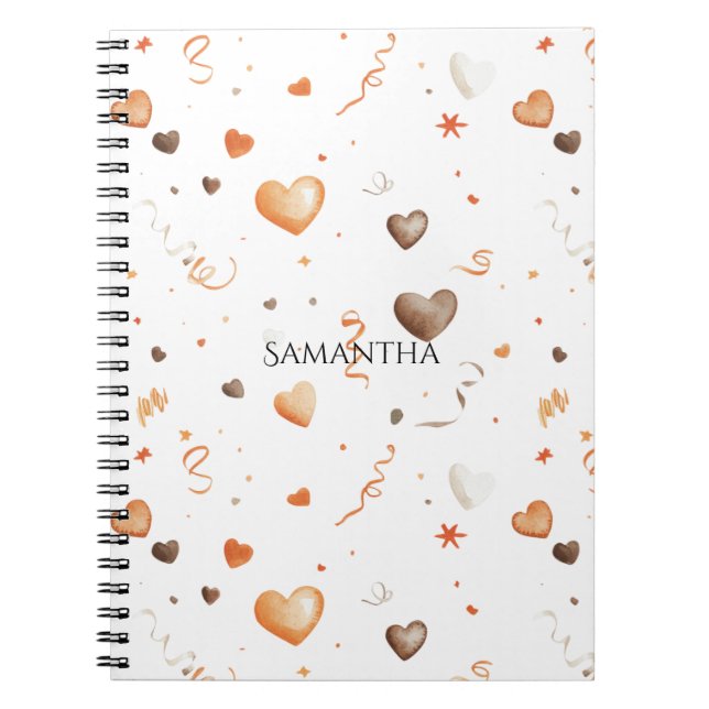 Carnet Confetti Peach Chocolate Hearts (Devant)