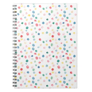 Carnet Confettis Colorés Points Bleu Rouge Jaune Vert Ros