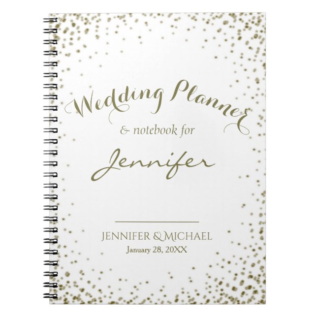 Carnet Confettis d'or de wedding planner (Devant)