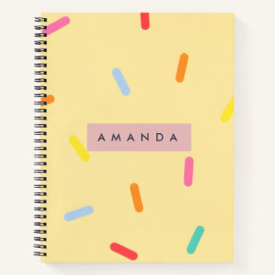 Carnet Confettis Personnalisés Jaune Citron à Paillettes
