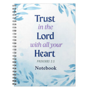 Carnet Confiance Inspirante dans le Seigneur Bleu Religie