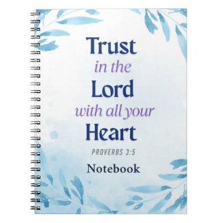 Carnet Confiance Inspirante dans le Seigneur Bleu Religie