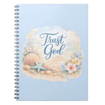 "Confiez-vous en Dieu" Aquarelle de plage côtière 