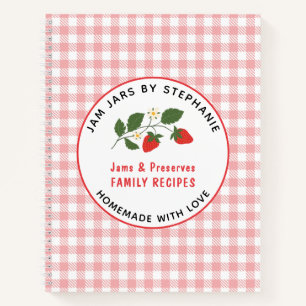 Carnet Confiture maison conserve la recette rouge plaid