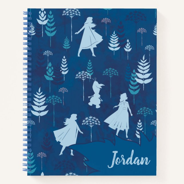 Carnet Congelé 2 : Anna, Elsa & Olaf Blue Foliage Motif (Devant)